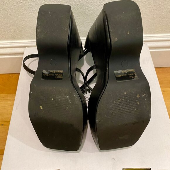 LEMON DROP BY PRIVILEGED BLACK PLATFORM SANDALS SIZE 5/35 - Picture 7 of 7